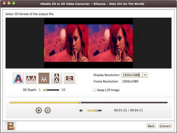 4Media 2D to 3D Video Converter For Mac