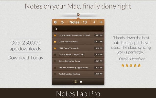 NotesTab Pro For Mac