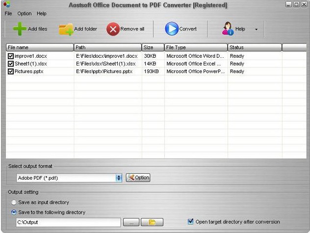 Aostsoft Office Document to PDF Converter