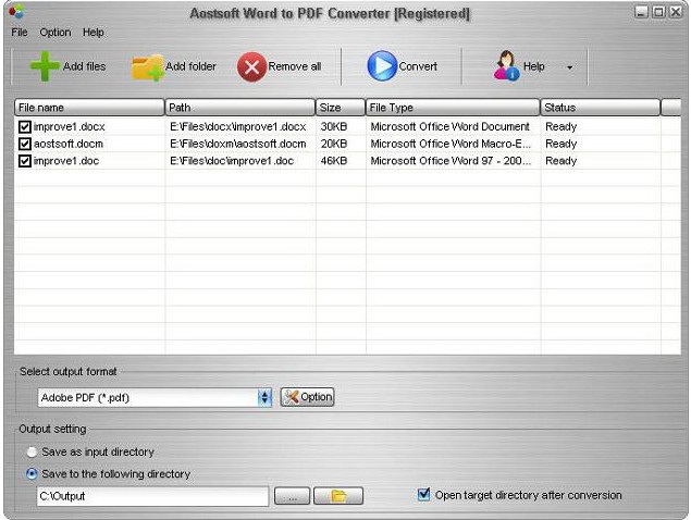 Aostsoft Word to PDF Converter