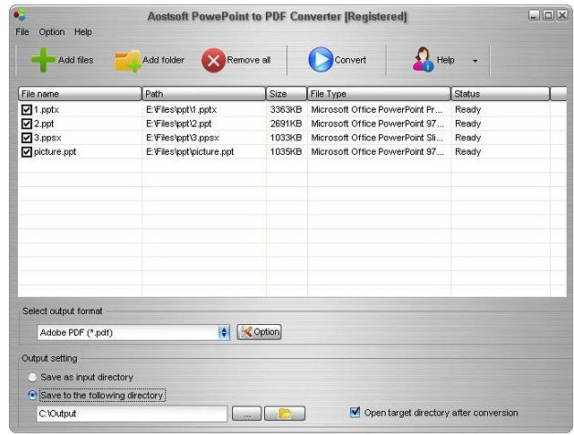 Aostsoft PowerPoint to PDF Converter