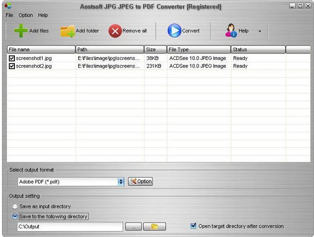 Aostsoft JPG JPEG to PDF Converter