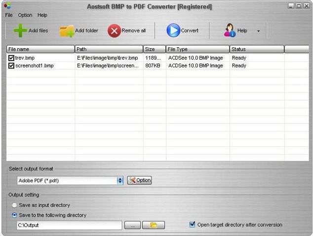 Aostsoft BMP to PDF Converter