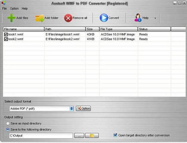 Aostsoft WMF to PDF Converter