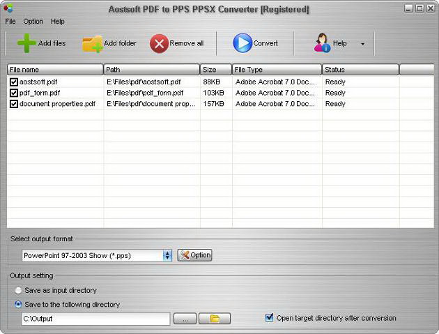 Aostsoft PDF to PPS PPSX Converter