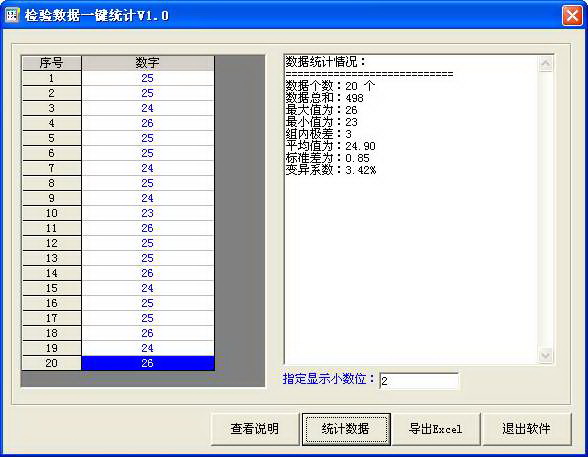 检验数据一键统计