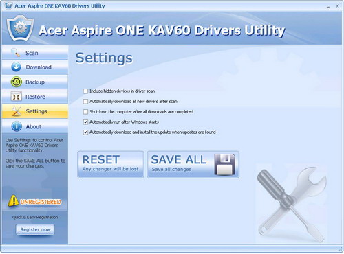 Acer Aspire ONE KAV60 Drivers Utility