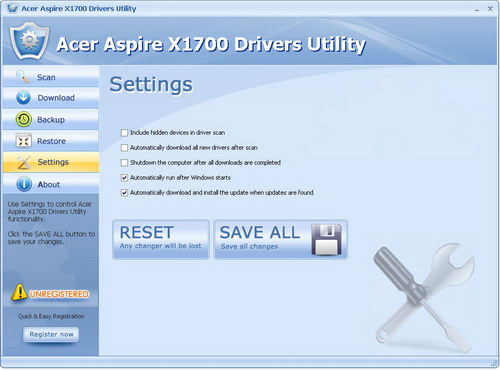 Acer Aspire X1700 Drivers Utility