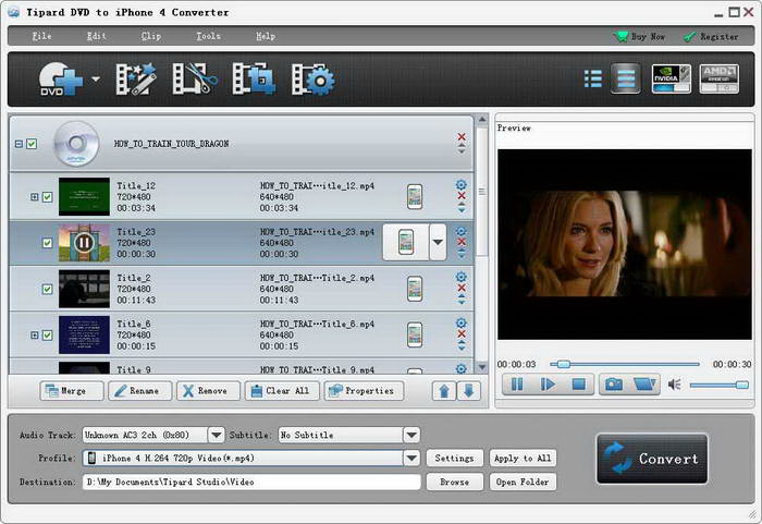 Tipard DVD to iPhone 4 Converter