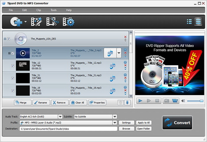 Tipard DVD to MP3 Converter