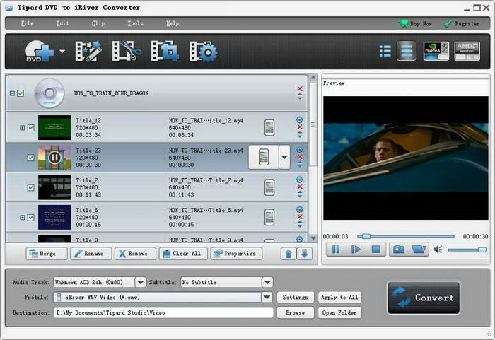 Tipard DVD to iRiver Converter