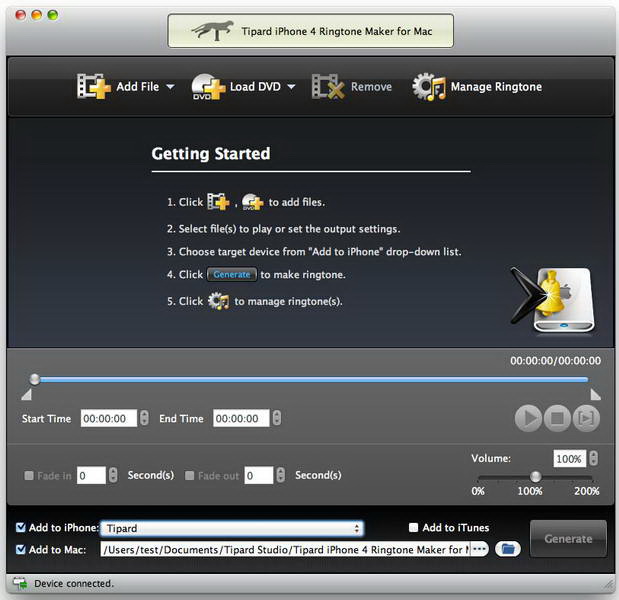 Tipard iPhone 4 Ringtone Maker for Mac