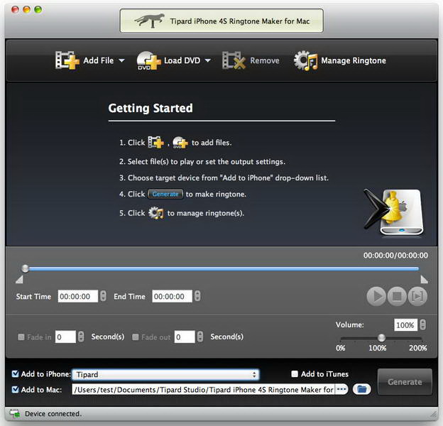 Tipard iPhone 4S Ringtone Maker for Mac