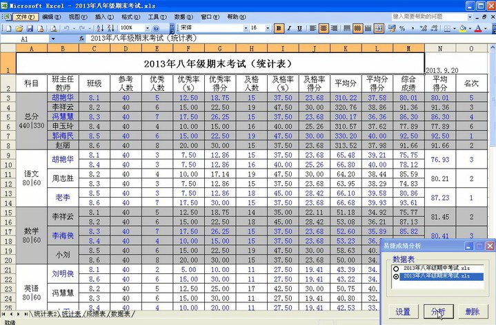 易捷成绩分析系统软件 初中版