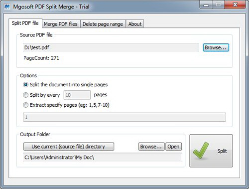 Mgosoft PDF Split Merge