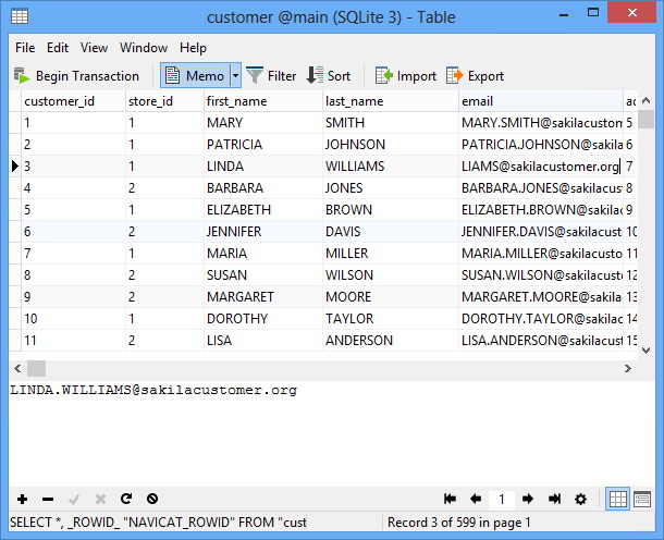 Navicat for SQLite