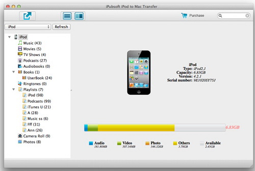 iPubsoft iPod to Mac Transfer For Mac