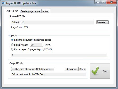 Mgosoft PDF Spliter SDK