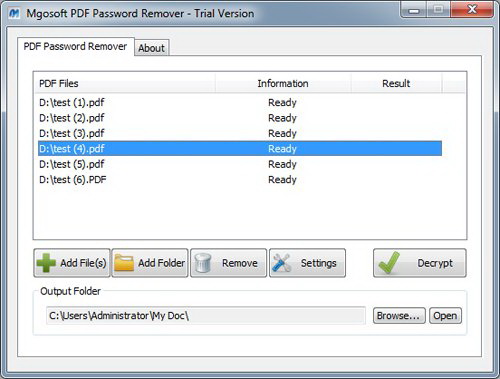 Mgosoft PDF Password Remover Command Line