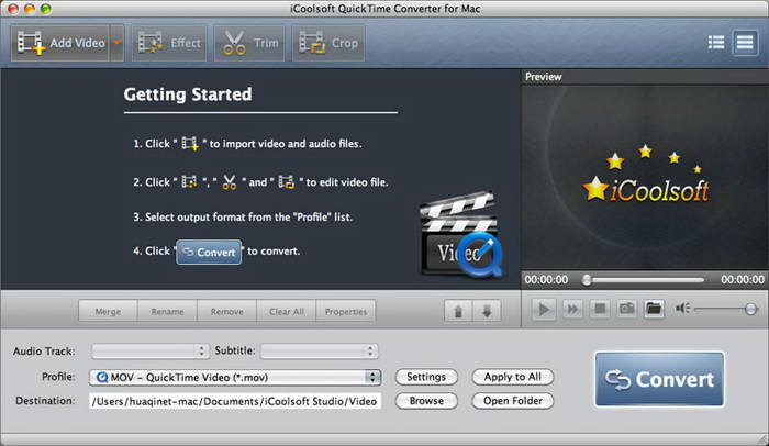 icoolsoft QuickTime Converter for Mac