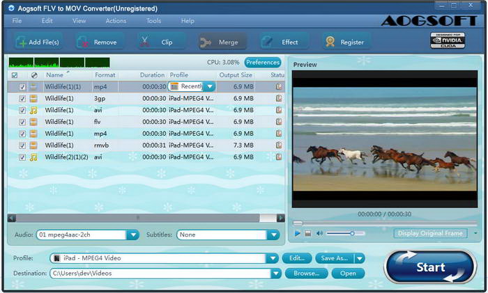 Aogsoft FLV to MOV Converter