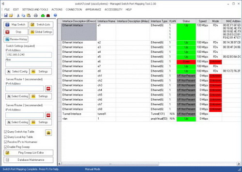 Managed Switch Port Mapping Tool