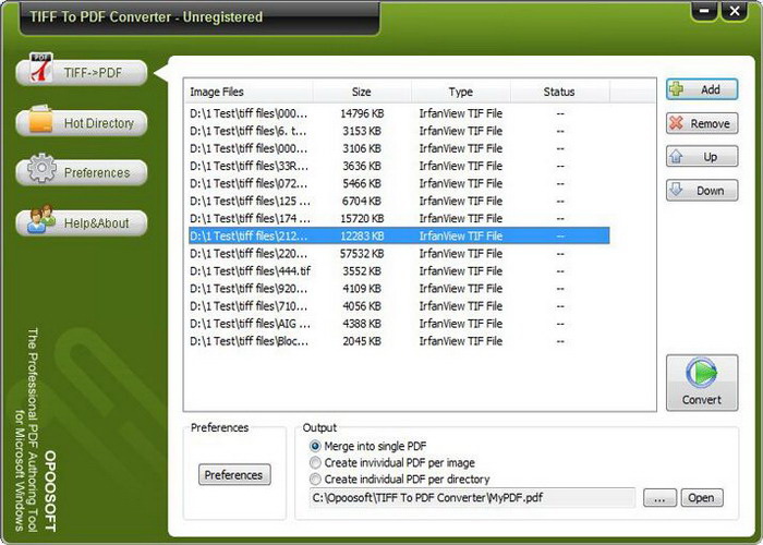 Opoosoft TIFF To PDF Converter