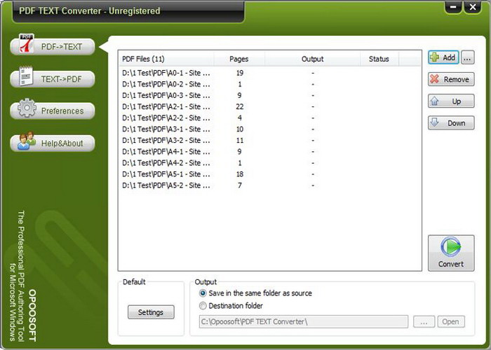 Opoosoft PDF TEXT Converter