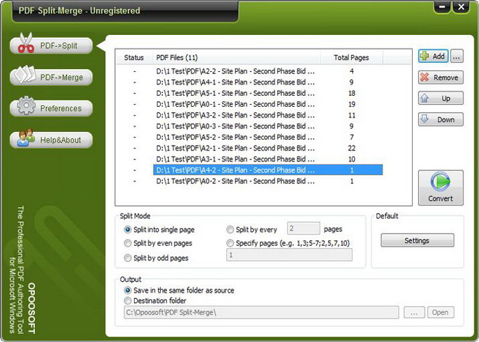 Opoosoft PDF Split-Merge