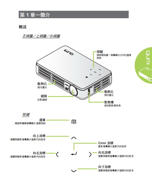 丽讯Vivitek QUMI Q5投影机说明书