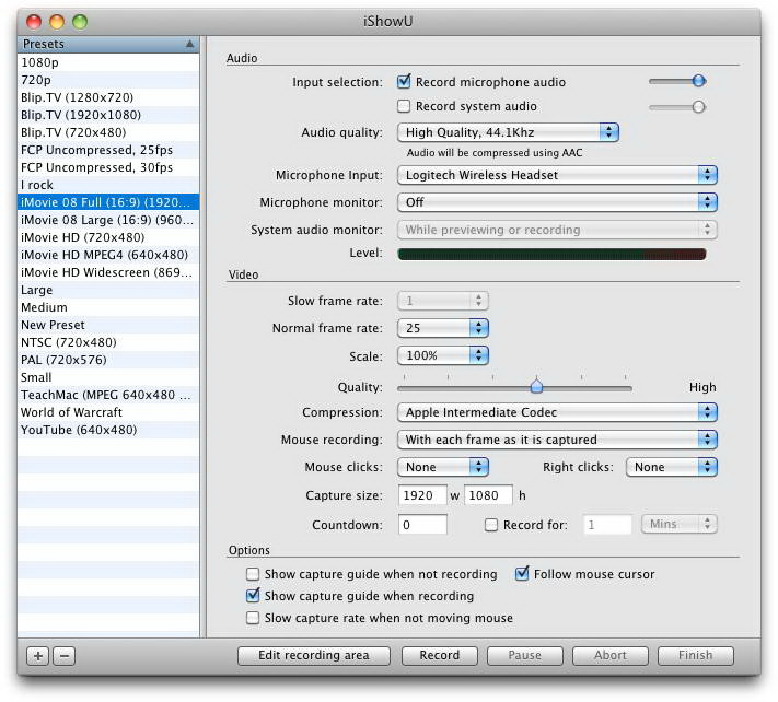 iShowU HD Pro for MAC