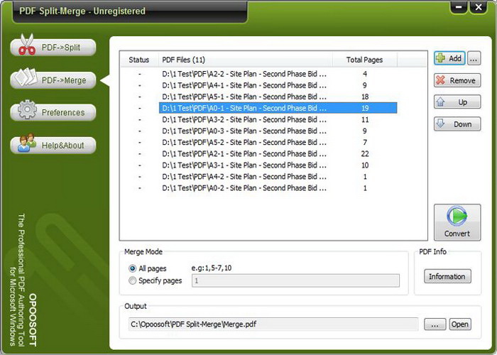 Opoosoft PDF Split-Merge