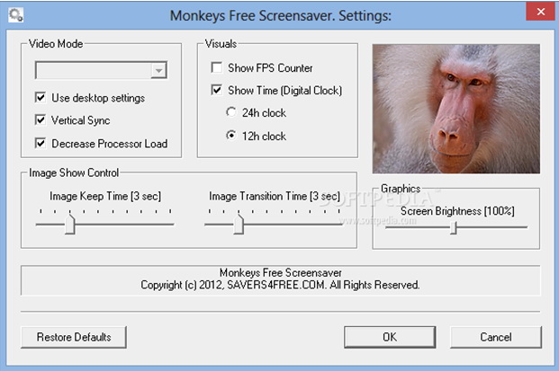 Monkeys Free Screensaver