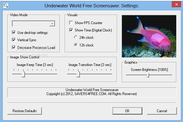 Underwater World Free Screensaver