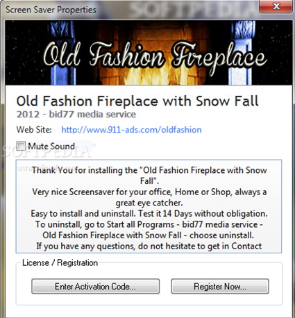 Old Fashion Fireplace with Snow Fall