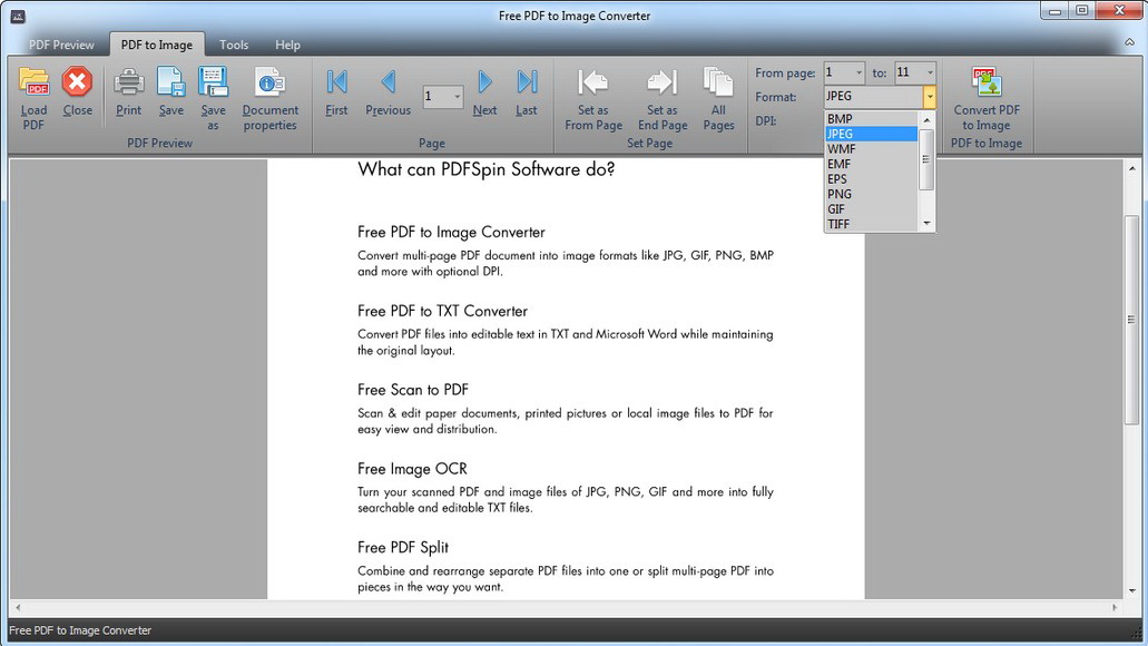 Free PDF to Image Converter