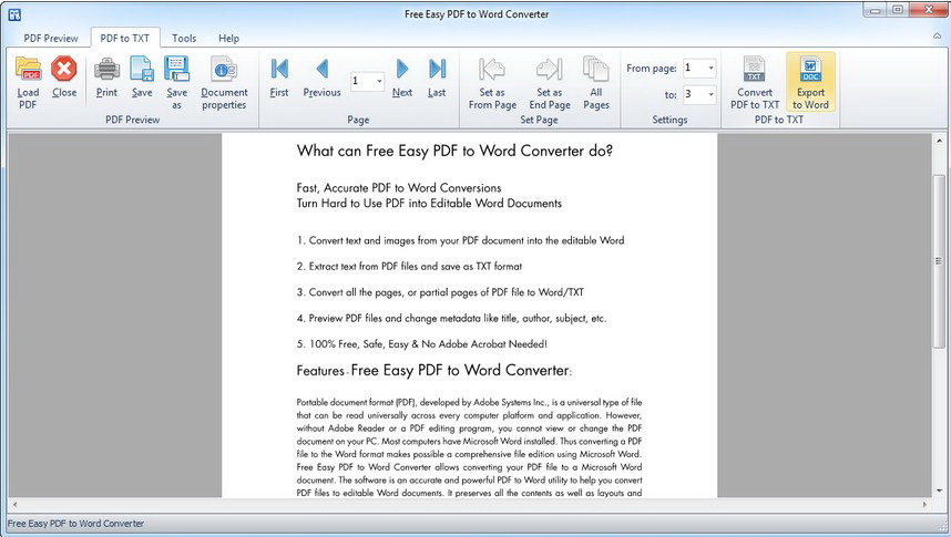 Free Easy PDF to Word Converter