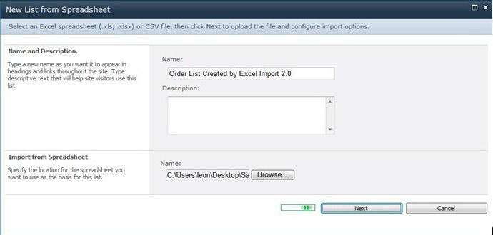 SharePoint Excel Import