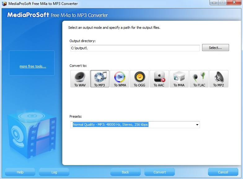 MediaProSoft Free M4a to MP3 Converter