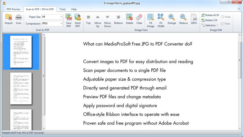 MediaProSoft Free JPG to PDF Converter