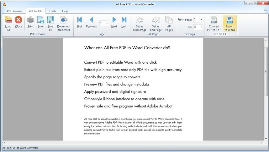 All Free PDF to Word Converter