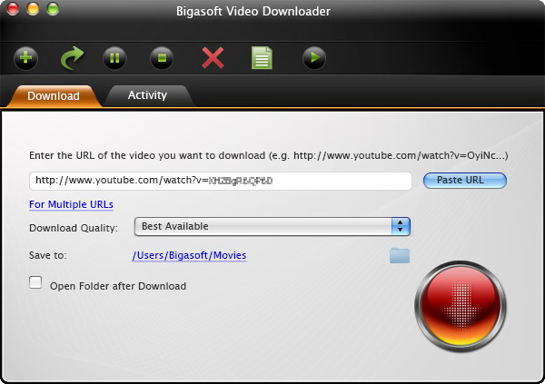 Bigasoft Video Downloader for Mac