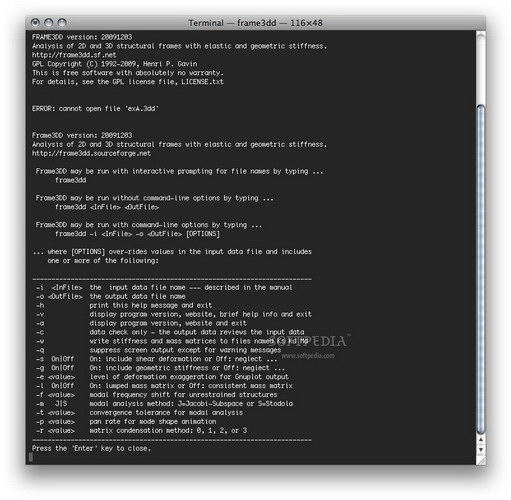 FRAME3DD For Linux