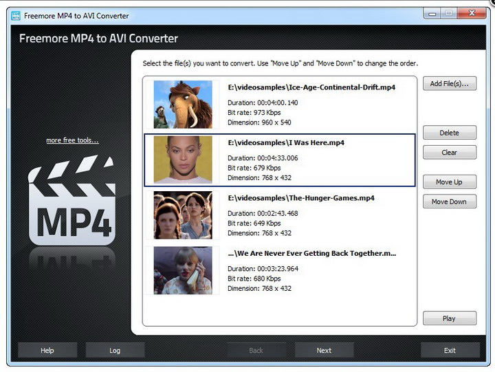 Freemore MP4 to AVI Converter