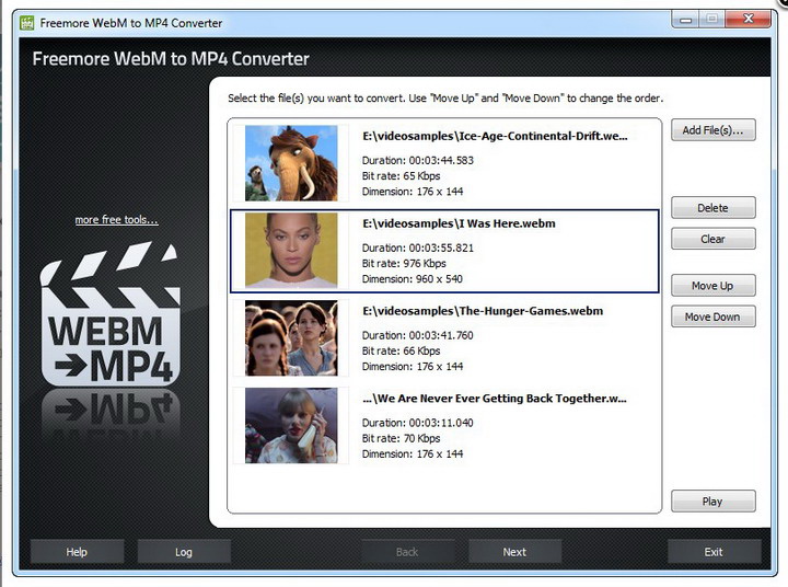 Freemore WebM to MP4 Converter