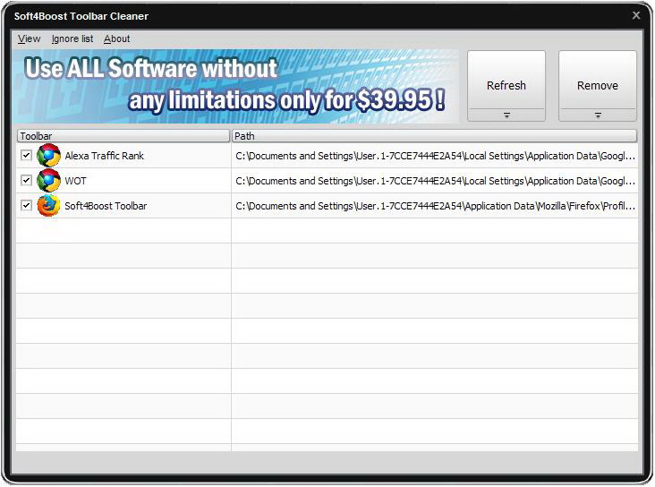Soft4Boost Toolbar Cleaner