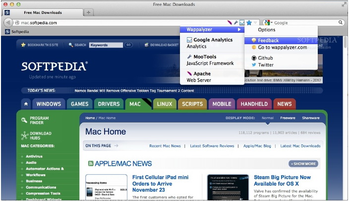 Wappalyze (Firefox) For Mac