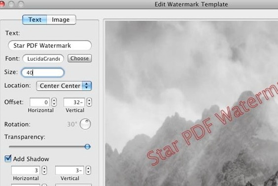 Star PDF Watermark For Mac