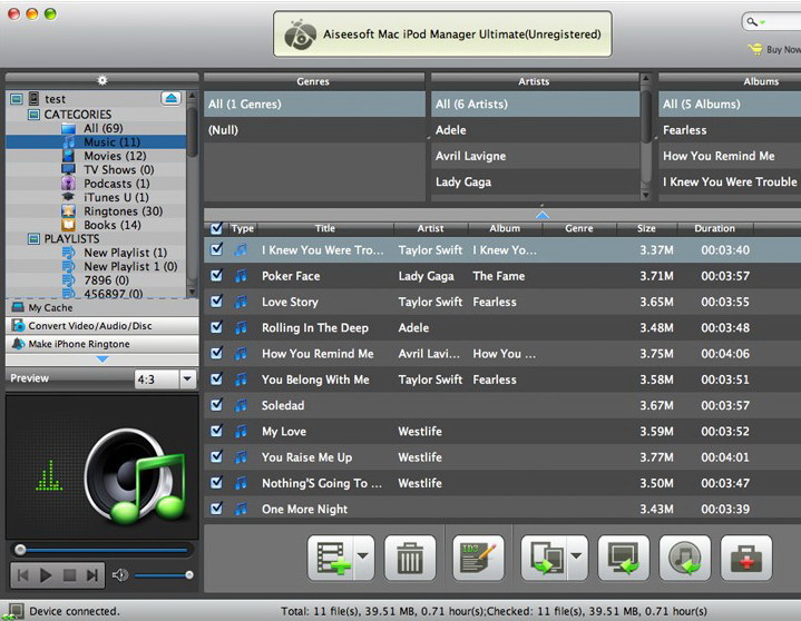 Aiseesoft Mac iPod Manager Platinum