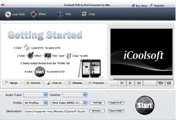 iCoolsoft DVD to iPod Converter for Mac